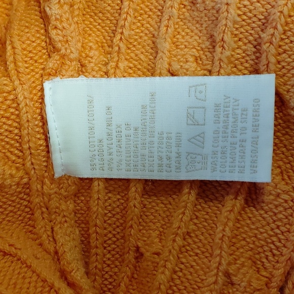 Tommy Hilfiger Orange Crew Neck Cable Knit Sweater - Picture 4 of 4
